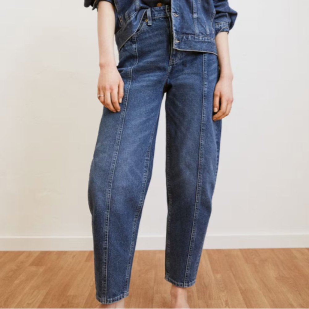 Lee x H&M High Rise Seamed Baggy Tapered Jeans